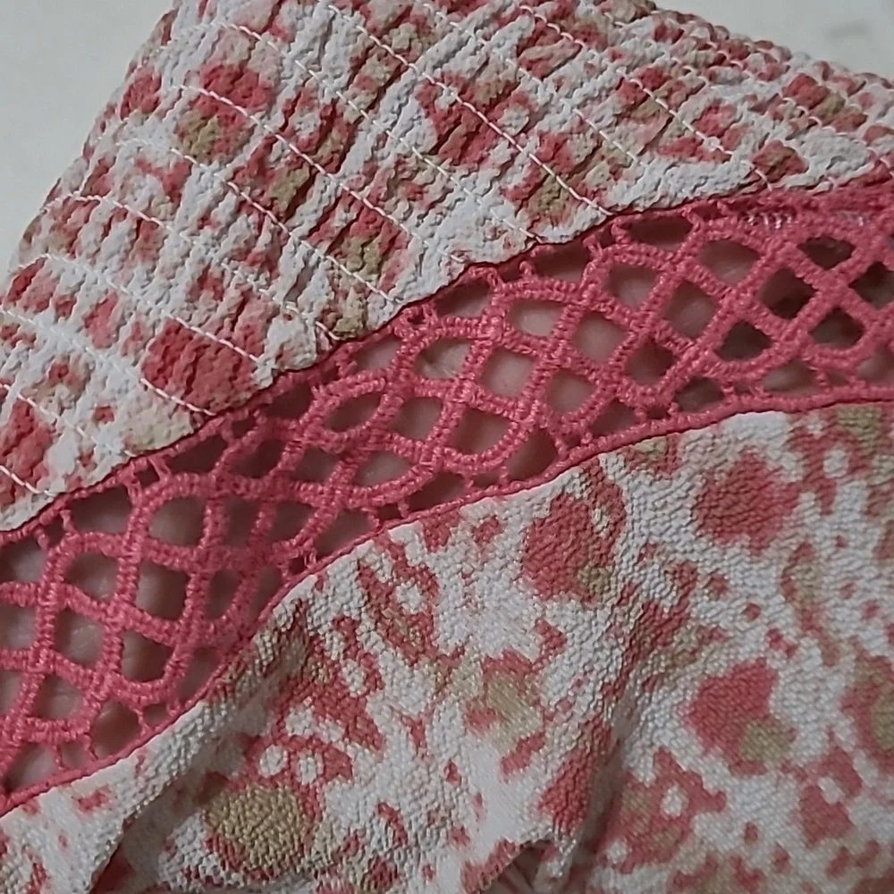 Zac & Rachel Blouse with Smocked Shoulders & Crochet Detail size 2X